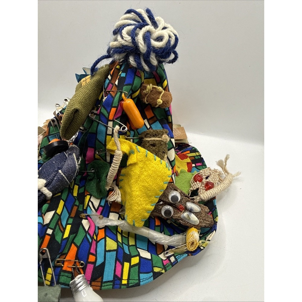 Vintage 70s Girl Scout Camp SWAPS Memory Bucket Hat Handmade Mixed Media Art - Picture 2 of 9